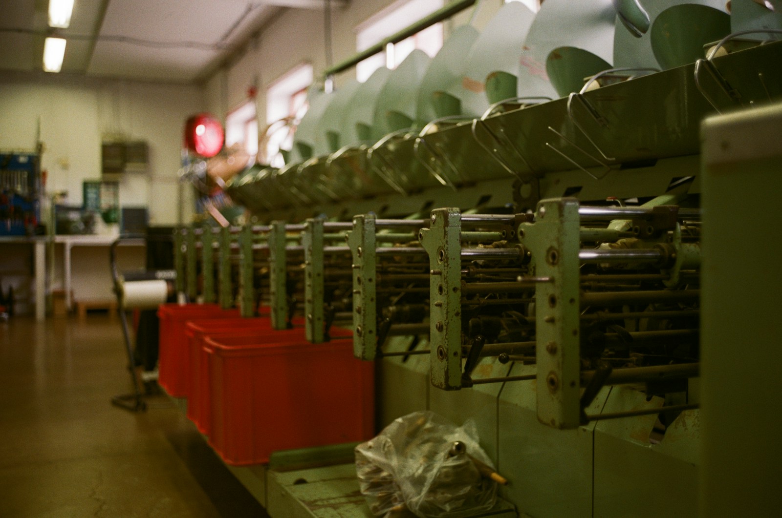 Production machinery inside a European textile mill
