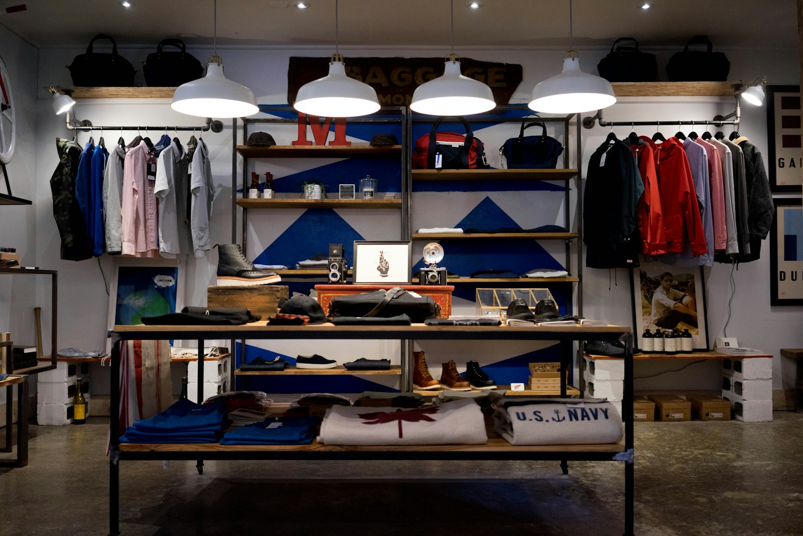 Interior of a retail clothing store